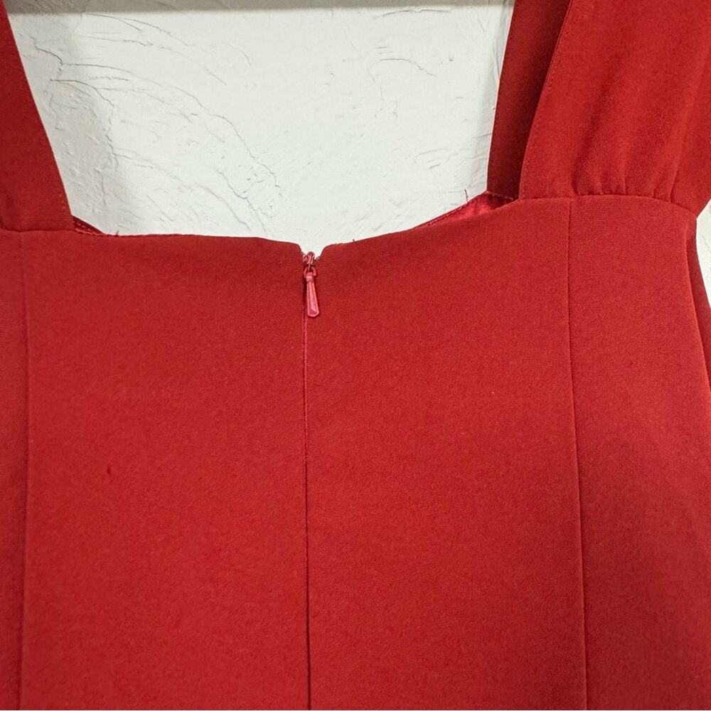 ModCloth Bea Dot Blockade Party Fit & Flare Dress Womens M Red Retro Sleeveless - Picture 15 of 15